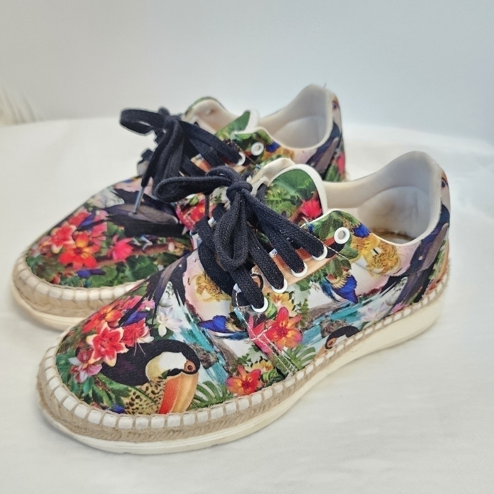 Free People Black Tropical Print Jackson Sneakers 38 - Picture 8 of 8